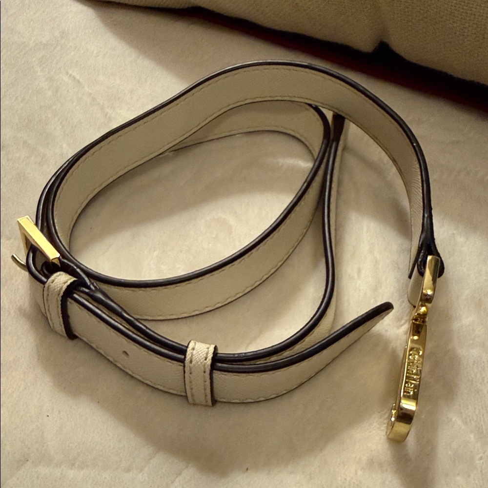 Calvin Klein Ivory and Gold Belt